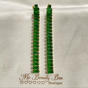 Emerald Green Crystal Drop Earrings